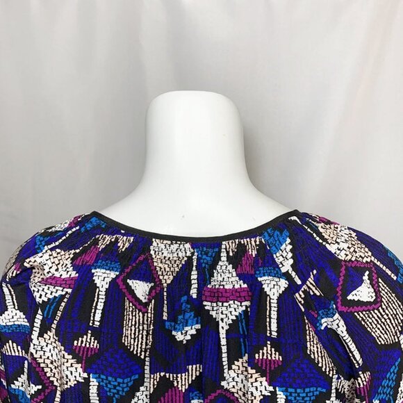 YUMI KIM Silk graphic abstract art print peasant top - Picture 5 of 6